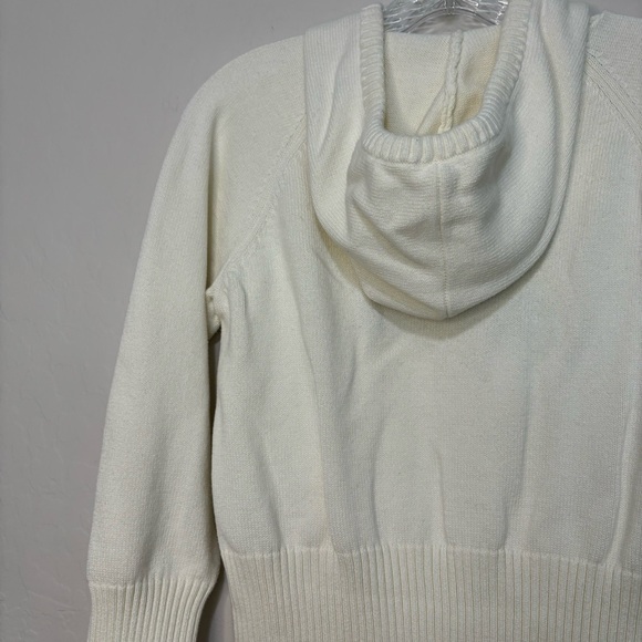 TOMMY JEANS Knit Hoodie Sweater Cream Red White Blue Vintage Retro Size Medium - Picture 11 of 14